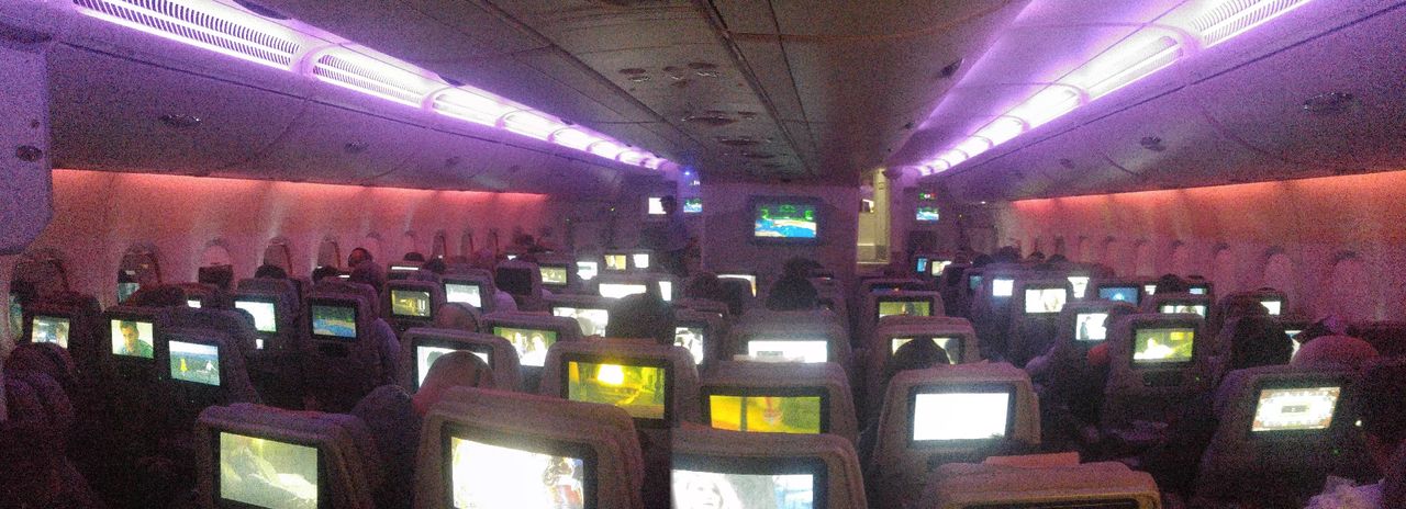 photo main economy class cabin on lowerdeck and mood lighting